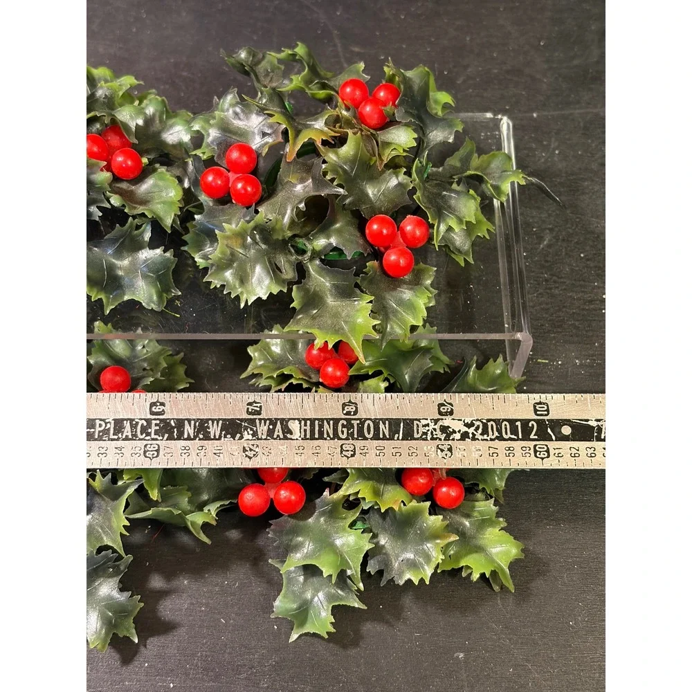 Vintage Plastic Holly Berry Christmas Candle Rings Set of 4 Made in Hong Kong